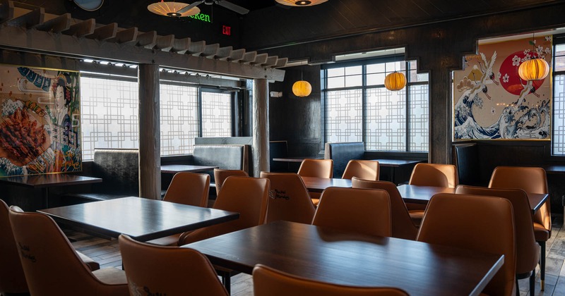 Interior, wide view of dining area
