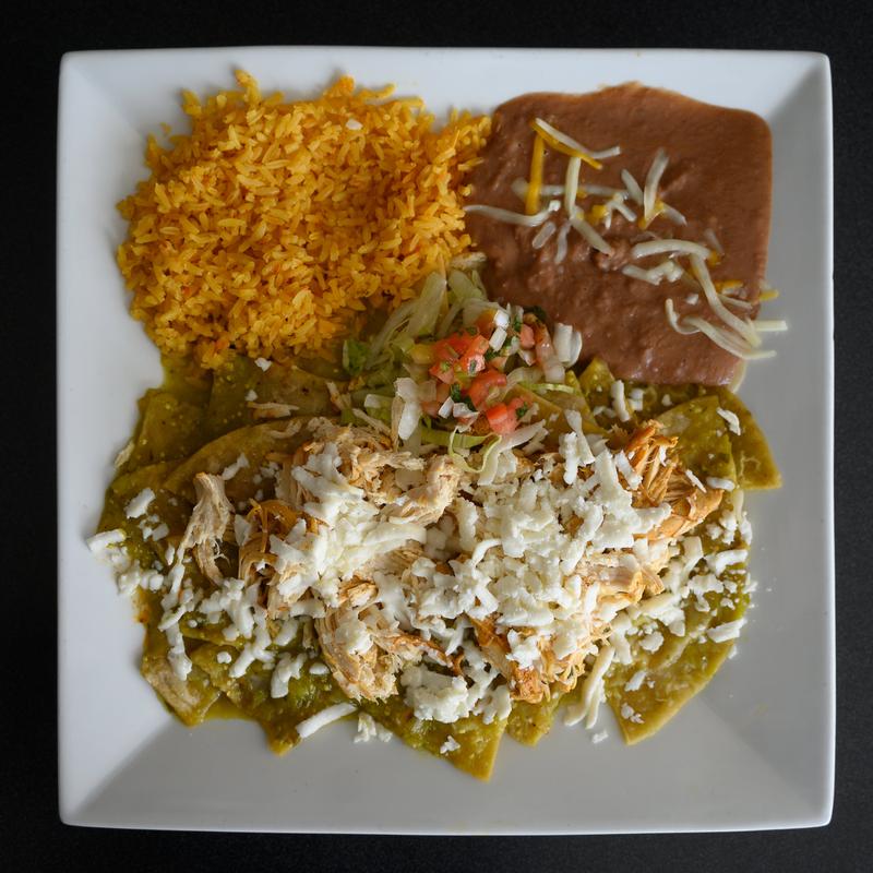 menu item 55 of 122, Chilaquiles Verdes Con Pollo