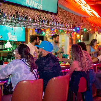 Guests seated at the bar