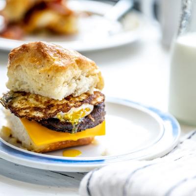 A Sausage, Egg & Cheese Biscuit.