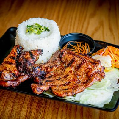 Grilled Pork Chop Rice Plate.