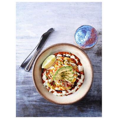 Salad, avocado on top