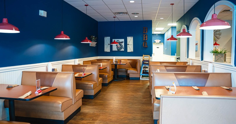 Booth seating area inside