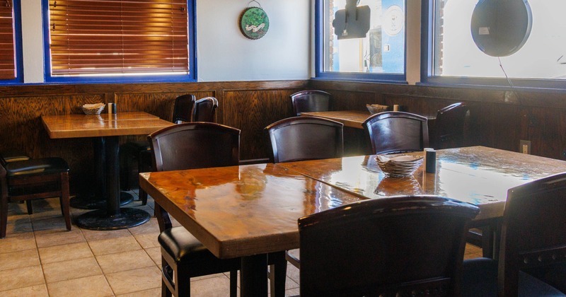 Dining tables ready for guests