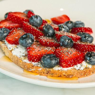 Strawberry and blueberry toast.