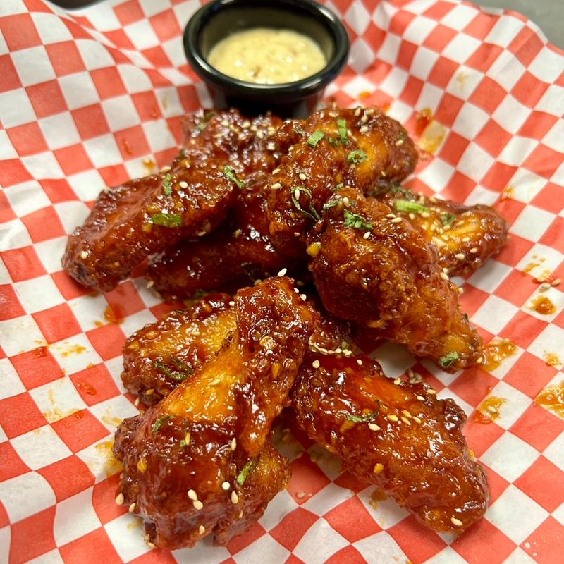 Korean style hot and sweet chicken Wings photo