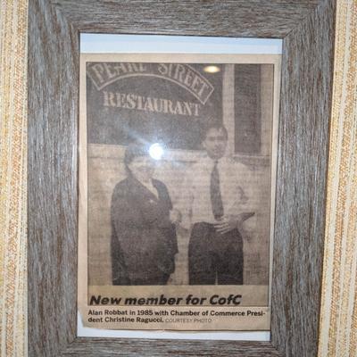 An old photo on the wall.