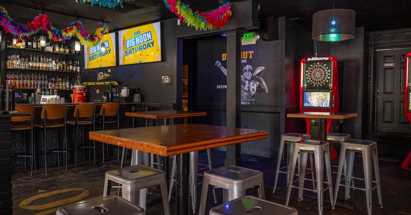 Interior, tables and chairs