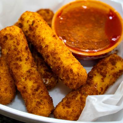 Mozzarella Sticks with marinara sauce.