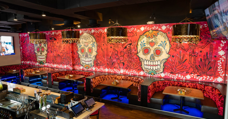 Interior, restaurant booths