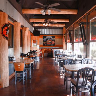 Interior, tables lined up