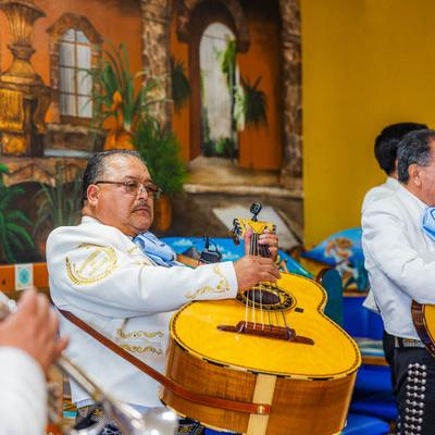Mariachi playing inside.