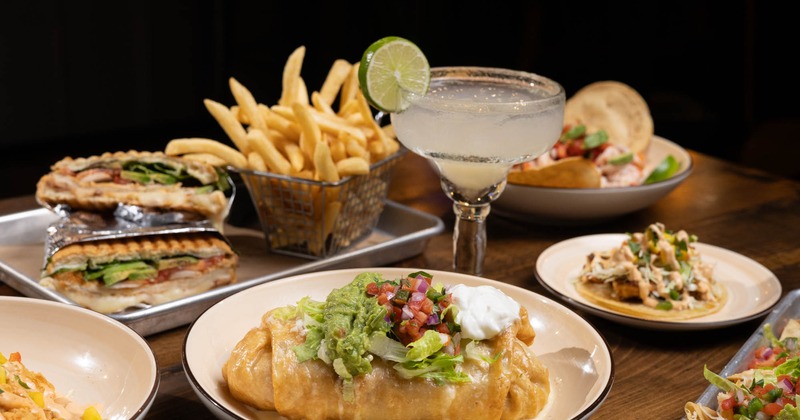 A fully served table