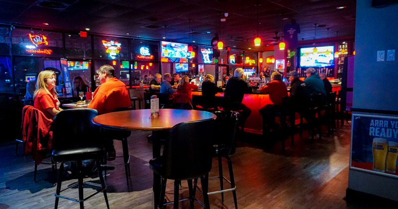 Interior, guests enjoying drinks