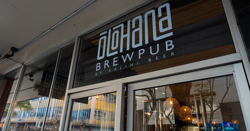 The storefront of Olohana Brewpub by Kalihi Beer