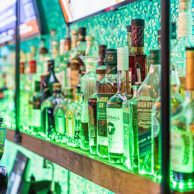 Over a hundred spirits, cordials, and wines..