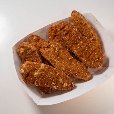 Vegan Wings served in a paper tray.