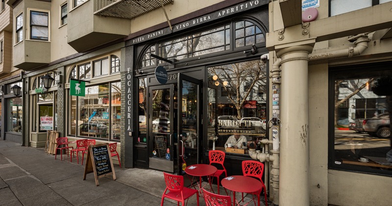 Exterior, angle view to  restaurant entrance
