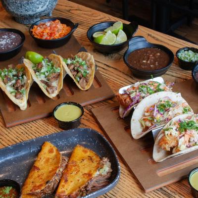 Various food on the table.