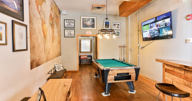 Interior, pool table