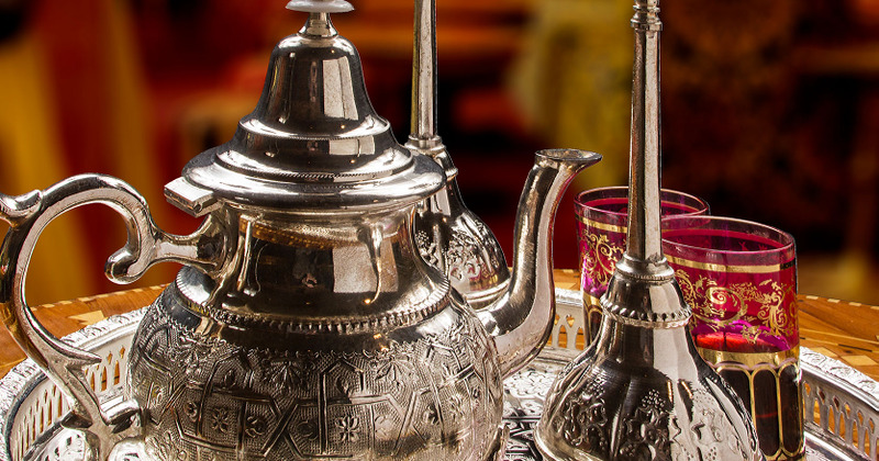 Ornamental silver tea set