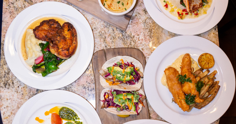 Different dishes top view