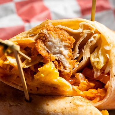 Fried chicken wrap.