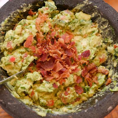 fresh guacamole with bacon, Los Compadres Cantina, Tex Mex, Roanoke, Texas.