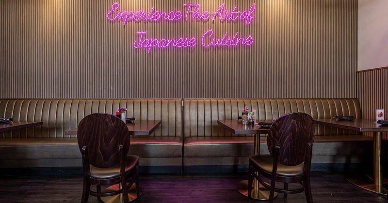 Interior, tables and chairs all lined up