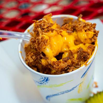Cup of Chili with cheddar.