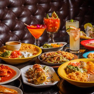 Served dishes and drinks