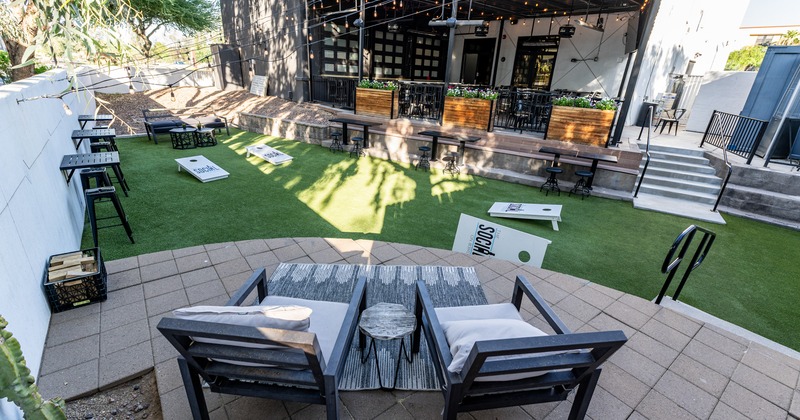 £exterior, garden, patio, terrace, tables, armchairs