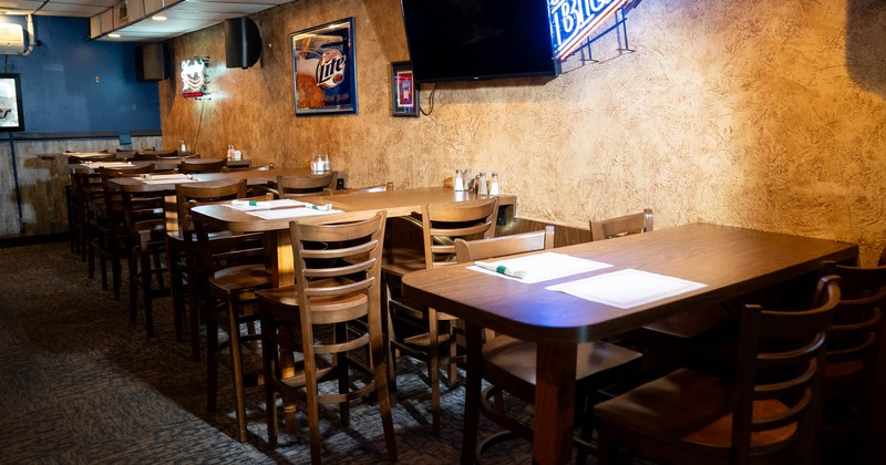 Interior, tables with chairs