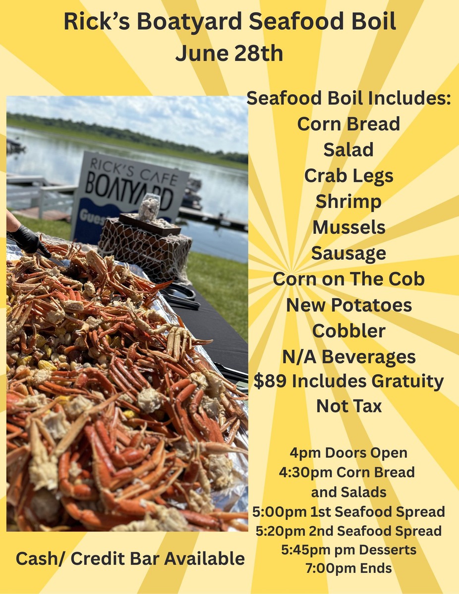 Seafood Boil at Rick's is back!! event photo