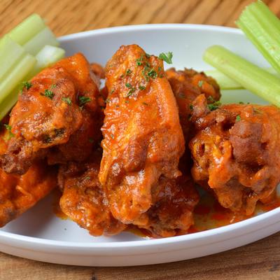 Wings with celery.