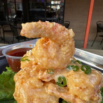 Bang Bang Shrimp served with a Thai chili sauce.