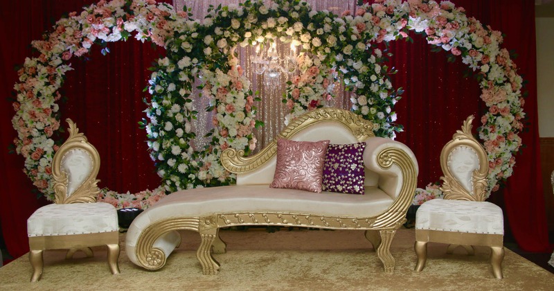 Decorated stage for wedding