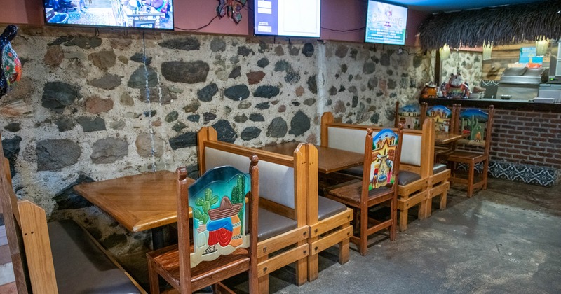 Interior, booth seating area