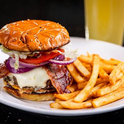 Loaded Burger and fries