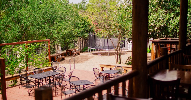 Exterior, seating area in front of the restaurant