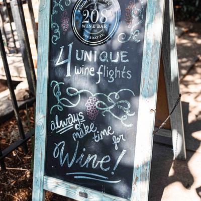 A chalk board outside.