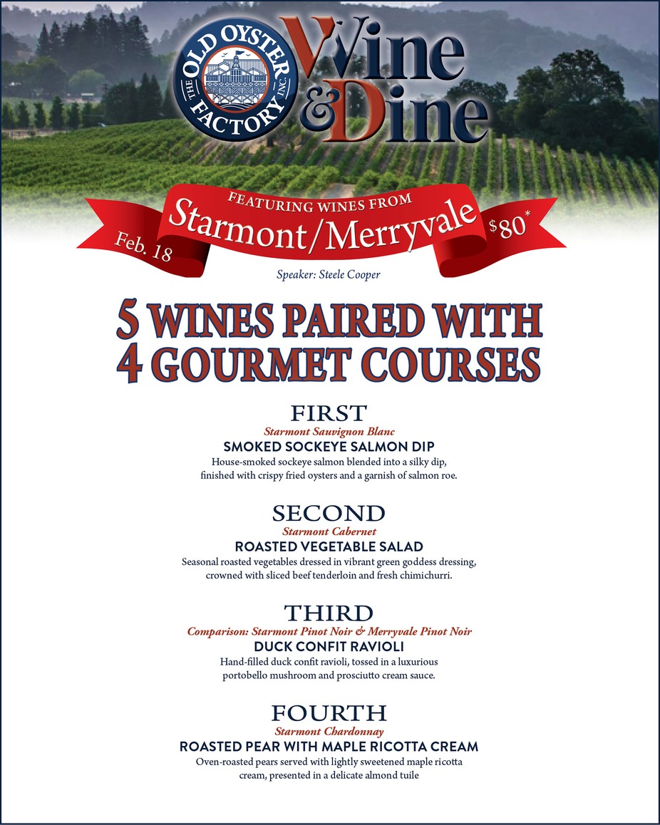 Starmont & Merryvale Wine Dinner event photo