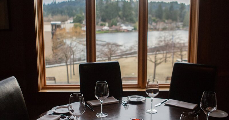 Fully set dining table