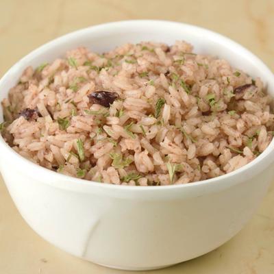 Side Rice and peas.
