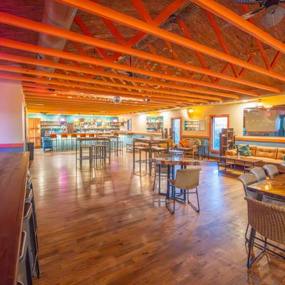 Interior, tables, chairs.