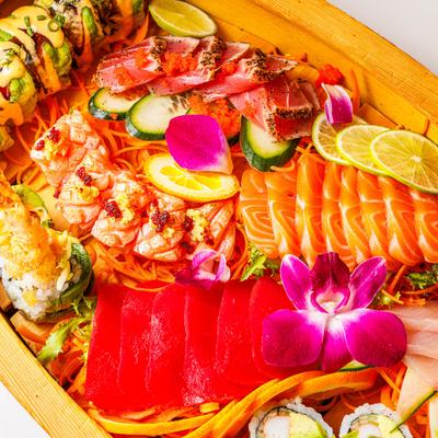 Sushi boat, close up.