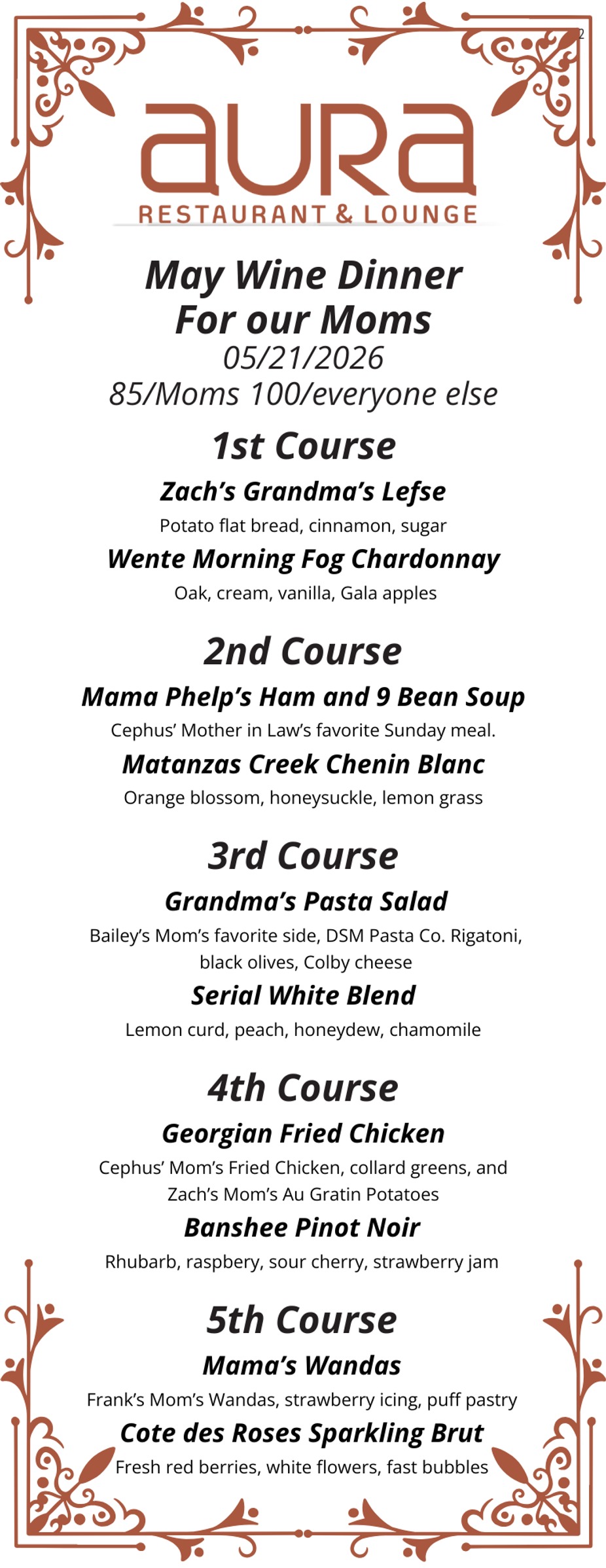 May Wine Dinner event photo