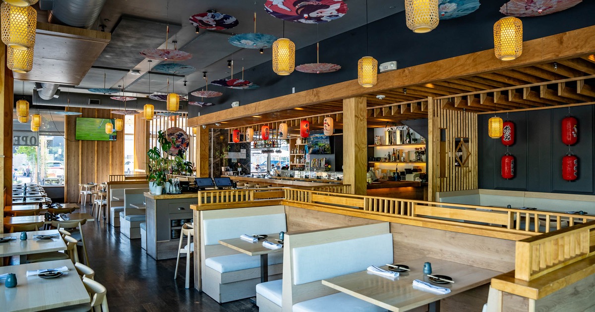 Interior, dining booths