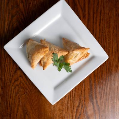 Spinach pies with phyllo dough.