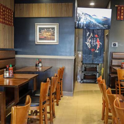 The interior of the restaurant.